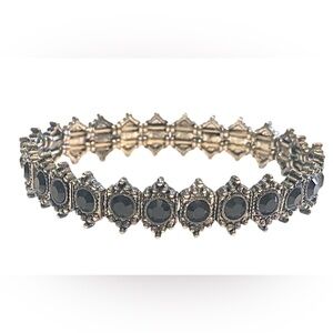 Black Silver Jeweled Bracelet